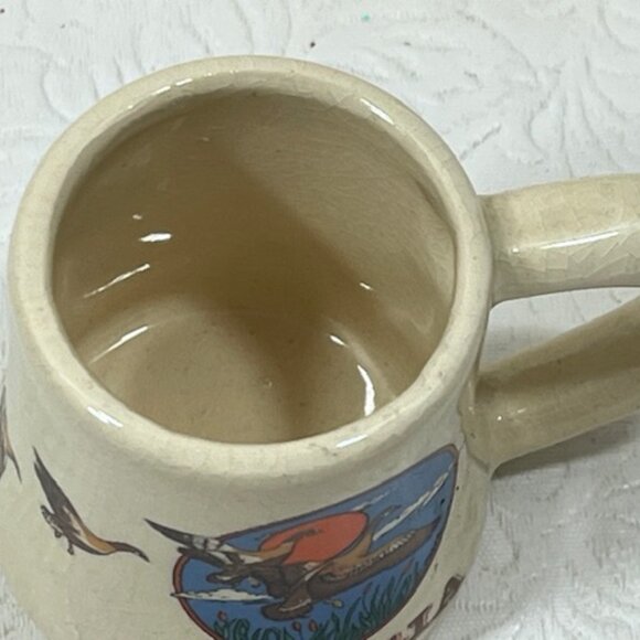 VTG Georgia Geese Flying At Sunset Design Mini Coffee Cup/ Mug 2" Tall - Picture 5 of 12